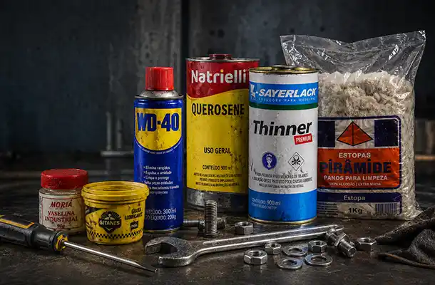 Produtos de pintura, lubrificantes industriais e materiais de limpeza da Alpar Parafusos em Campinas, empresa especializada há 35 anos em soluções para manutenção industrial.